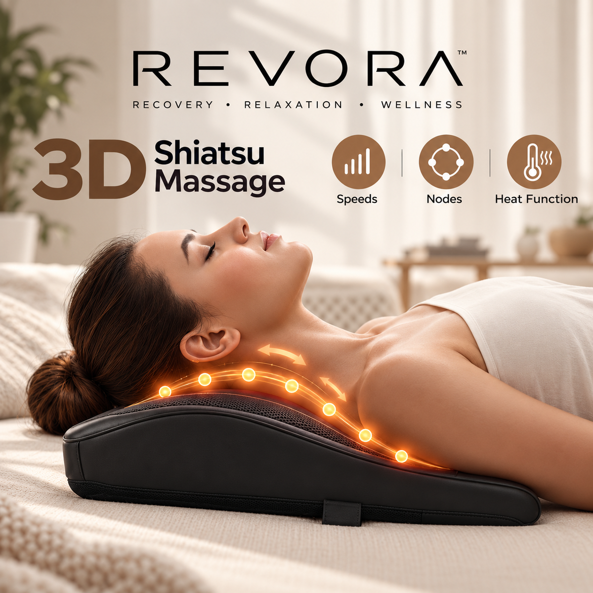 REVORA 3D Kneading Massage Cushion